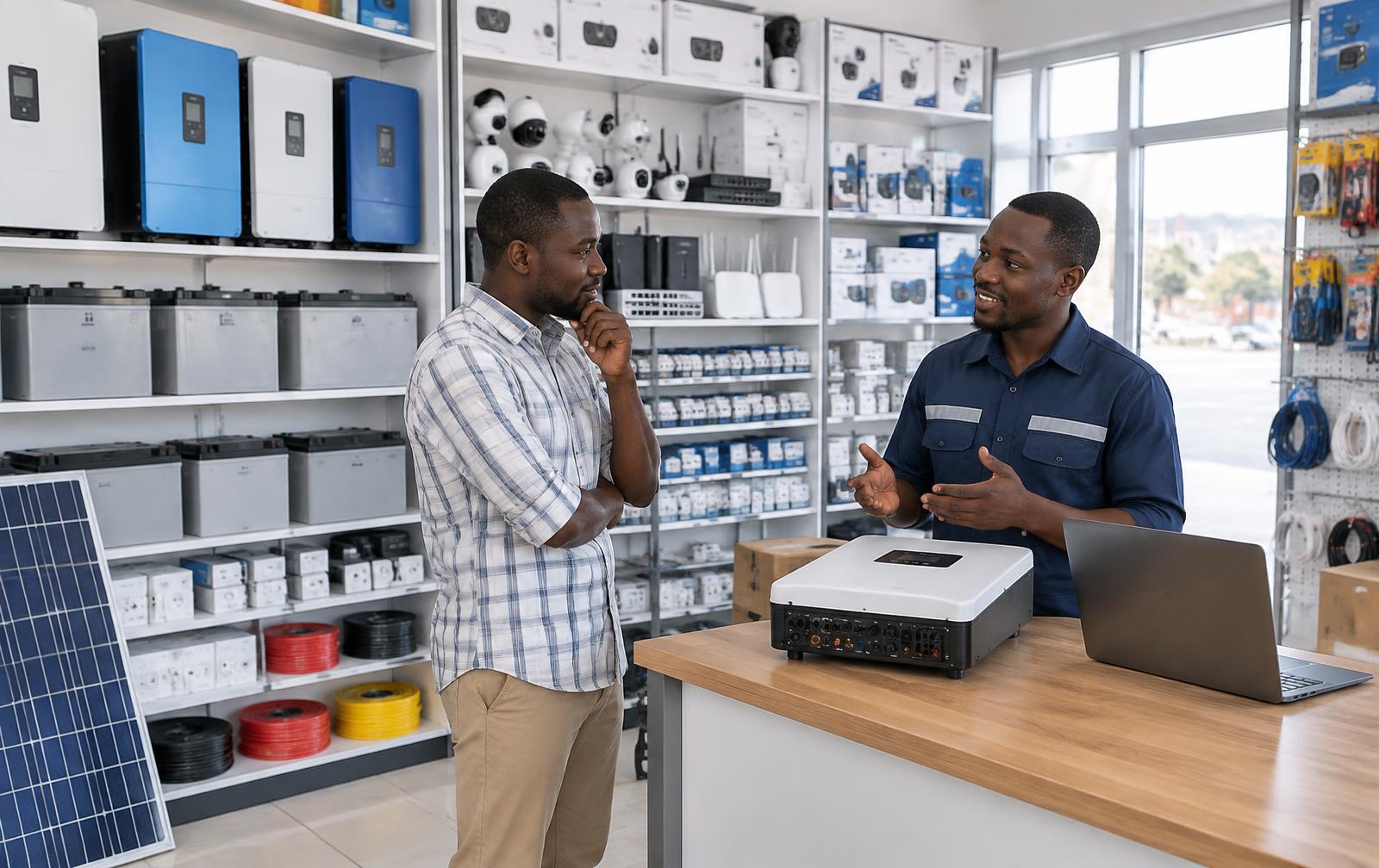 Customer consultation in a technical equipment shop